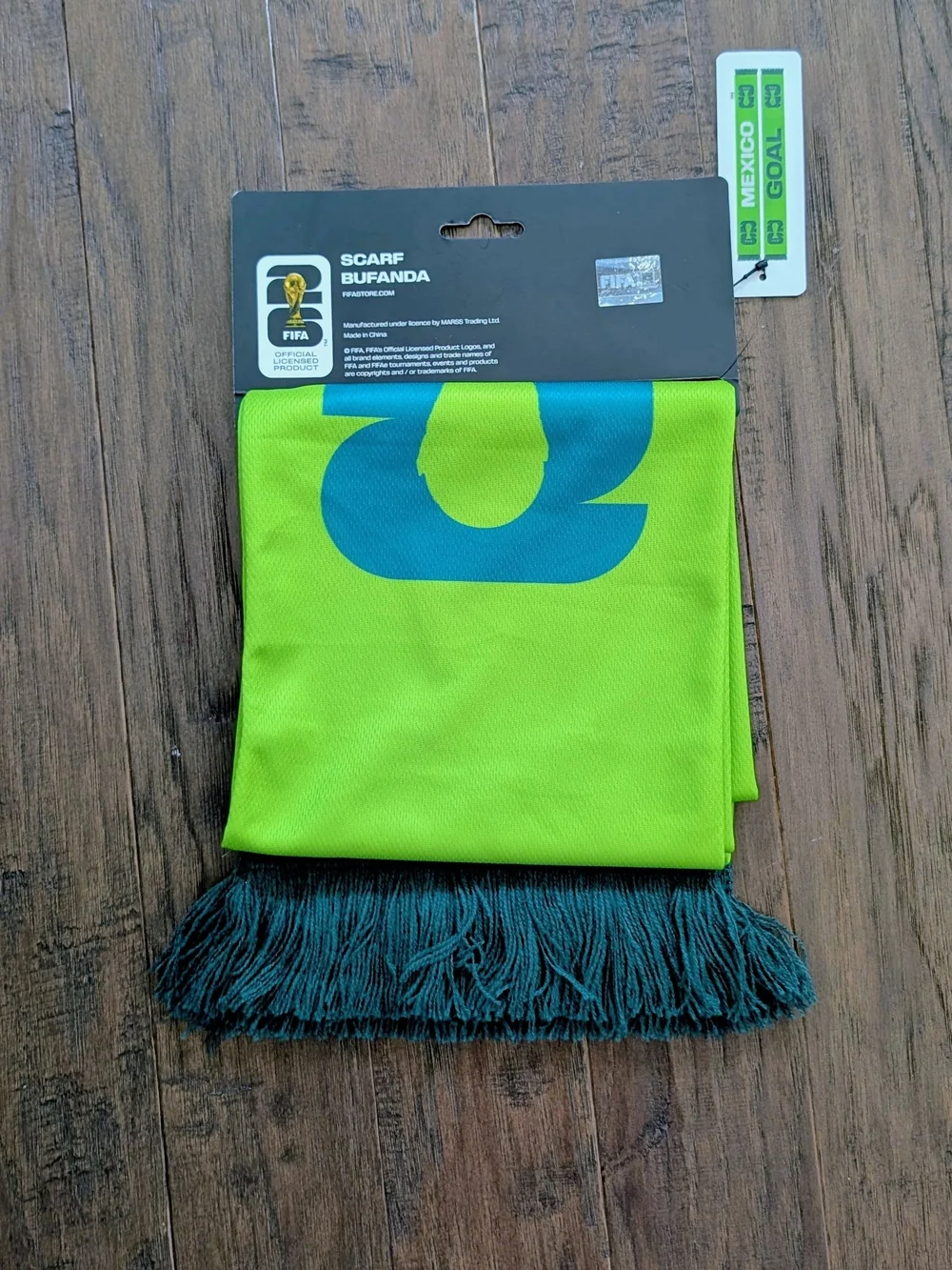 Official FIFA Green Mexico Goal Scarf Banana with Logo